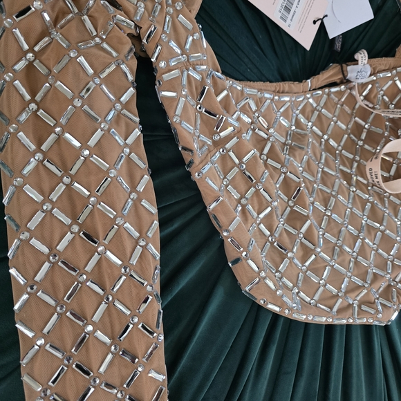 Oh Polly Embellished Nude Top - Picture 2 of 6